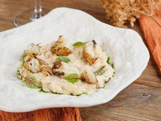 Паста орзо з грибним соусом та топінамбуром