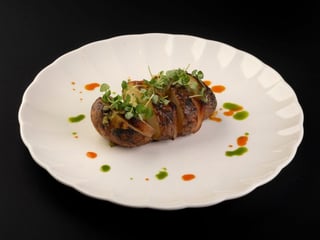 Картопля на  мангалi з беконом