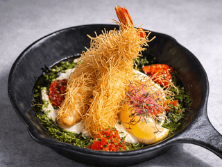 Креветки катаіфі з лабне  та чері