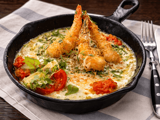 Креветки катаіфі з лабне  та чері