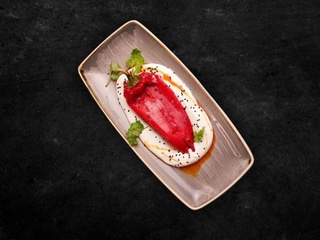 Roasted Pepper with Feta Mousse