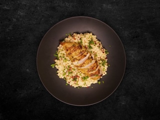 Grilled Chicken with Creamy Ptitim