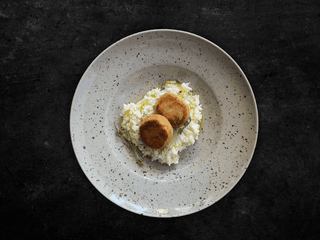 Creamy Rice with Fish Cakes