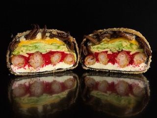 бургер без рису з креветками та восьминіжками