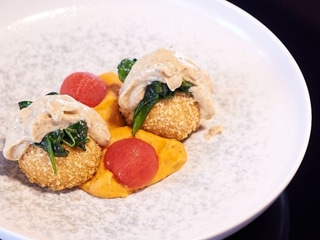 Котлета з судака по-київськи з гарбузово-трюфельним пюре