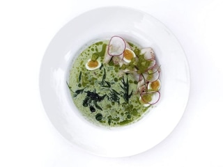 Kholodnyk with cucumber ayran