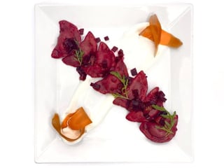 Beet varenyky with Potatoes and forest mushrooms