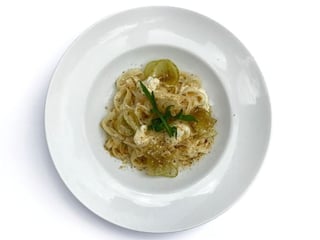 Quattro Formaggi with Compression Pear and Mixed Nuts