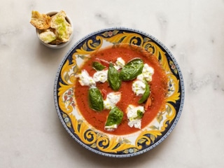 Gazpacho with stracciatella
