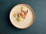 Fish soup with salmon and shrimp 