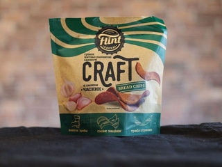 Грінки житньо-пшеничні хвилясті TM Flint Craft Grenki-Грінки житньо-пшеничні хвилясті Craft "Часник" 80г