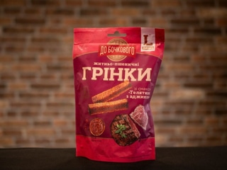 Грінки ТМ "До Бочкового" 120 гр-Телятина з аджикою