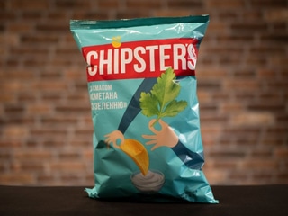 Чипси ТМ "CHIPSTER`S"-Сметана та зелень 100 г.