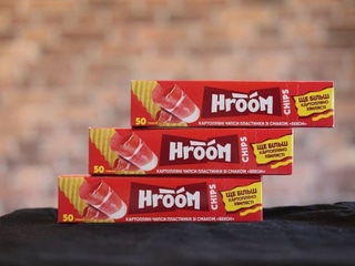 Чипси картопляні пластинки Hroom 50 г-Чипси картопляні пластинки "Бекон" Hroom 50 г