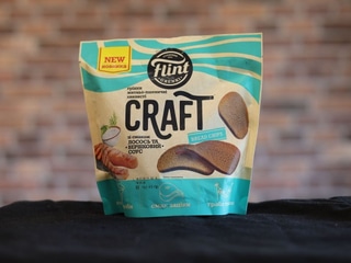 Грінки житньо-пшеничні хвилясті TM Flint Craft Grenki-Грінки житньо-пшеничні хвилясті Craft "Лосось та вершковий соус" 80г