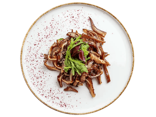 Свинячі вушка, тушковані в соєвому соусі