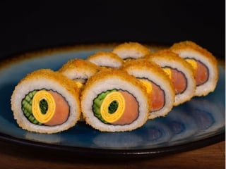 Panko z wędzonym łososiem