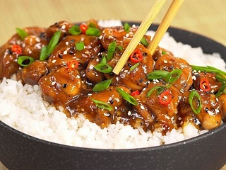 Korean chicken with rice