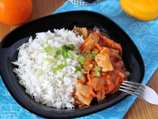 Korean-style fish with rice