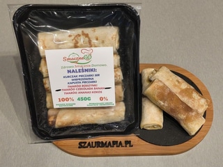 Naleśniki mrożone z twarogiem, czekoladą i bananem
