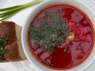 Пісний борщ з квасолею 