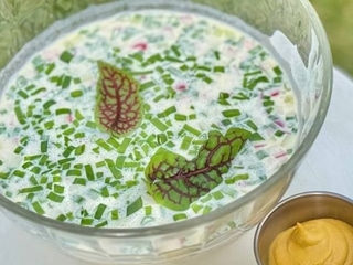 Окрошка з креветками