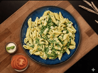 Spaghetti/Penne Pollo Con Spinaci