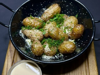 New potatoes with parmesan