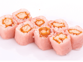 HOSOMAKI W PŁATKU SOJOWYM Z PIECZONYM ŁOSOSIEM