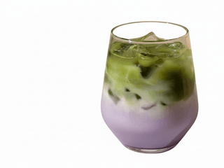 ledové matcha latte s levandulí