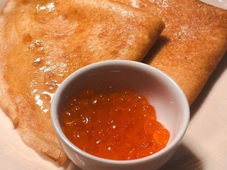 Crepes with caviar