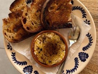 Baked camembert, truffle honey