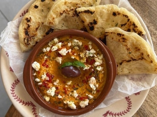 Feta dip, housemade flatbread