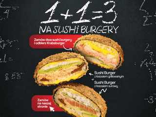 PROMO 1+1=3 Sushi burgery