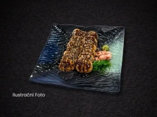 M8: Sushi - 6 ks Aburi Salmon, 6 ks Unagi Tempura