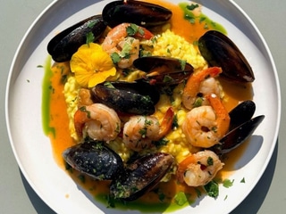 risotto z krewetkami i mulami
