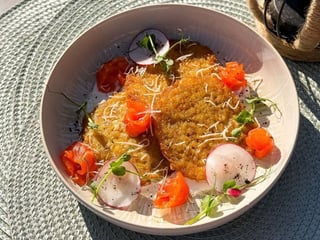 Деруни з лососем