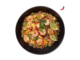 Рис WOK з креветками в часниково-чілі соусі