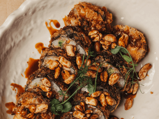 Salmon panko peanuts