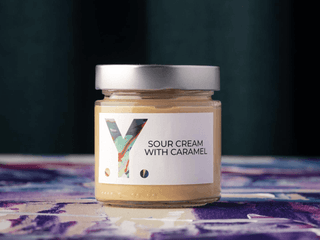 Sour cream with caramel