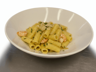 Rigatoni limone e gamberi