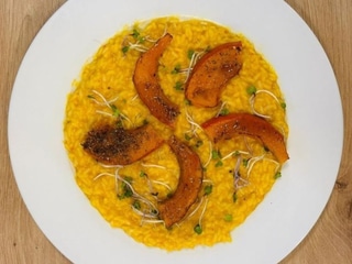 Krémové tekvicové rizoto s pečenou hokkaido tekvicou