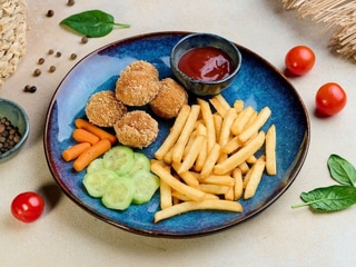 КРОКЕТИ З ЛОСОСЯ З КАРТОПЛЕЮ ФРІ 