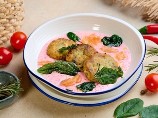 СИРНИКИ З ШПИНАТОМ ТА ЛОСОСЕМ