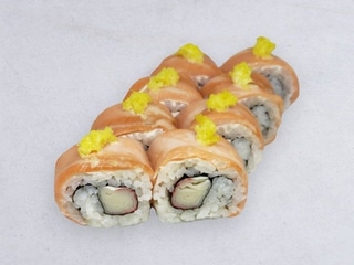 Grill salmon surimi roll